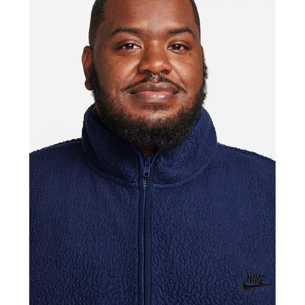 Nike Club Fleece Sherpa Winterized Full‎ Zip Jacket Blue FB8386-410 Men's Size S - Picture 9 of 12